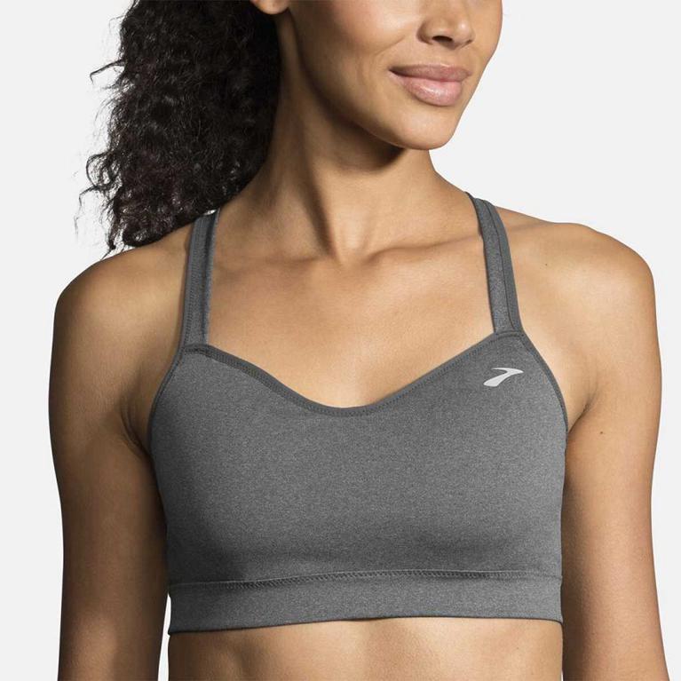 Brooks Women's UPRISE CROSSBACK Sports Bras - Grey - Canada (RJSCY-0573)